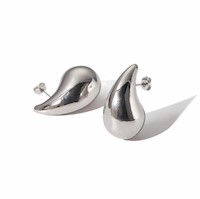 Aretes Gotas Plateado Chunky Waterproof